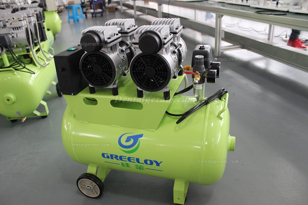 Greeloy GA-62 Ultra Leiser 1,5 PS 60L Dental &ouml;lfreien Kompressor mit R&uuml;ckschlagventil